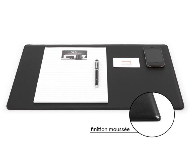 Lavoisier Maroquinier - Sous-main en cuir noir "Premium" - 50x34 cm