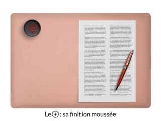sous main en cuir rose premium 50x34 cm