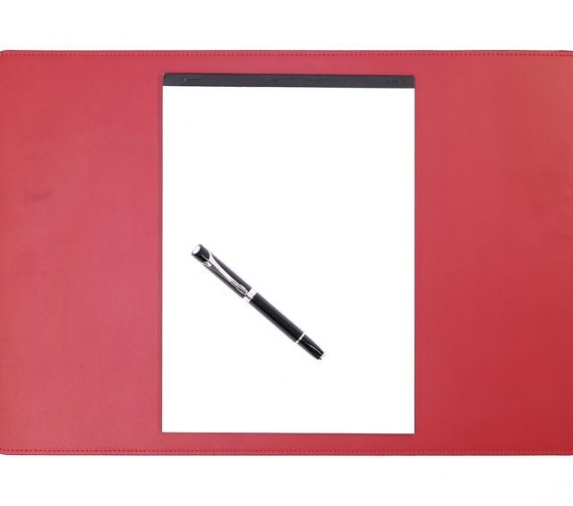 Lavoisier Maroquinier - Sous-main en cuir rouge coquelicot - 50x34 cm