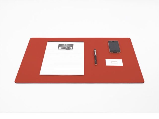 Lavoisier Maroquinier - Sous-main en cuir rouge coquelicot - 60x40 cm