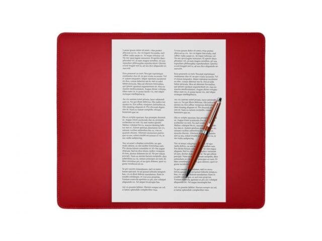 LAVOISIER Maroquinier - Sous-main en cuir rouge coquelicot – mini – 38×32 cm