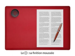 sous main en cuir rouge coquelicot premium 50x34 cm