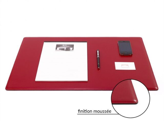 Lavoisier Maroquinier - Sous-main en cuir rouge coquelicot "Premium" - 60x40 cm