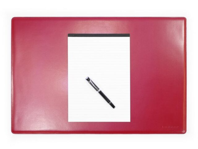 Lavoisier Maroquinier - Sous-main en cuir rouge coquelicot "Premium" - 60x40 cm