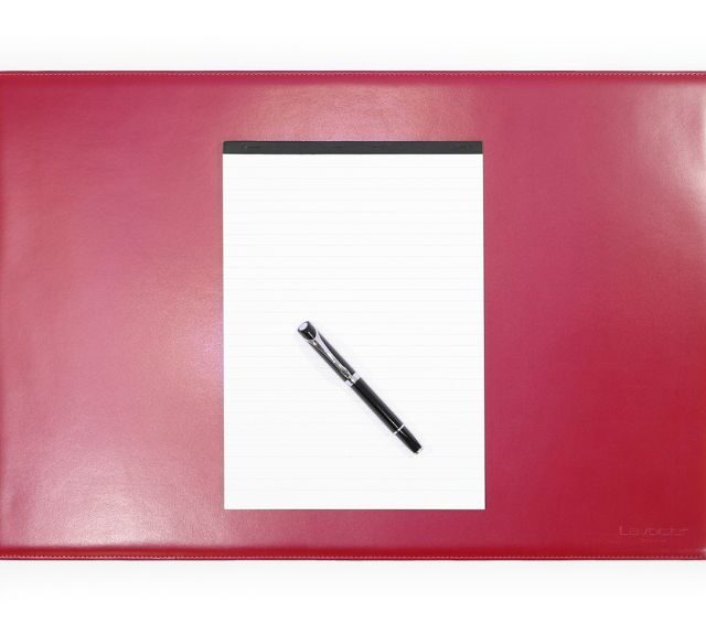 Lavoisier Maroquinier - Sous-main en cuir rouge coquelicot "Premium" - 60x40 cm