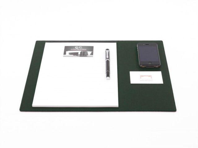 Lavoisier Maroquinier - Sous-main en cuir vert anglais - mini - 38x32 cm