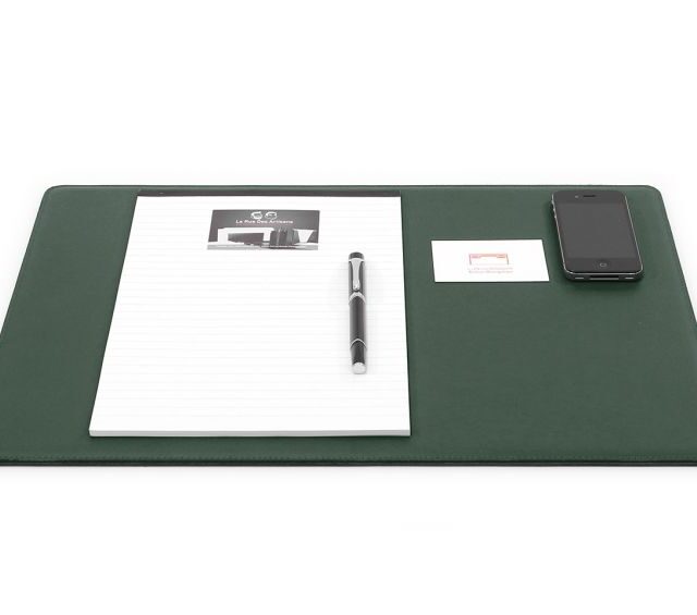 Lavoisier Maroquinier - Sous-main en cuir vert anglais "Premium" - 50x34 cm