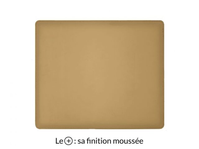 Lavoisier Maroquinier - Sous-main mini en cuir beige café latte "Premium" - 38x32 cm
