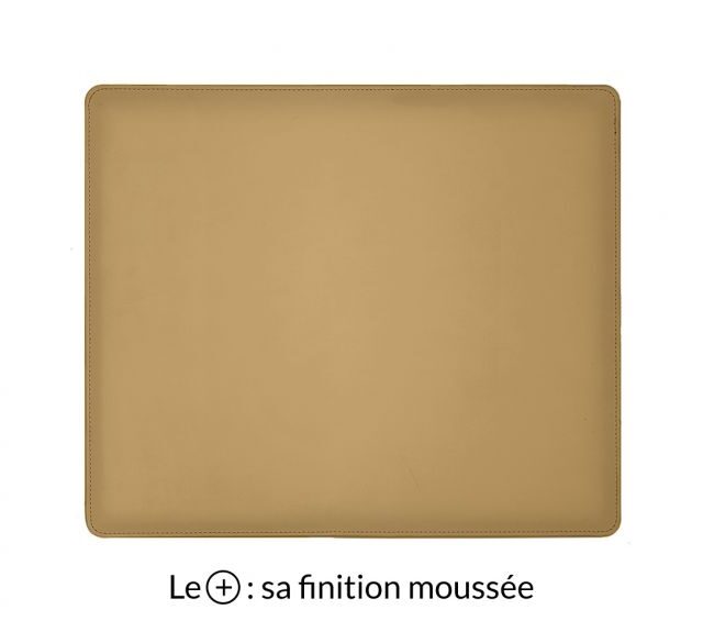 Lavoisier Maroquinier - Sous-main mini en cuir beige café latte "Premium" - 38x32 cm