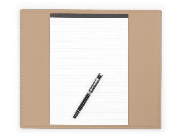 Lavoisier Maroquinier - Sous-main mini en cuir beige café latte "Premium" - 38x32 cm