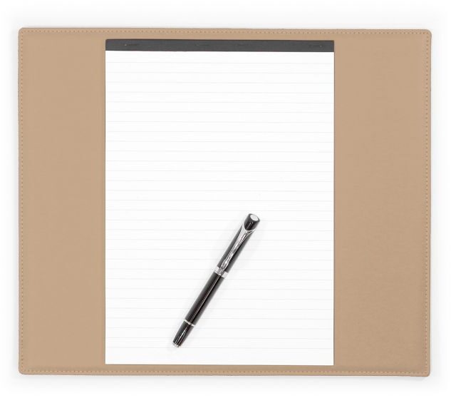 Lavoisier Maroquinier - Sous-main mini en cuir beige café latte "Premium" - 38x32 cm