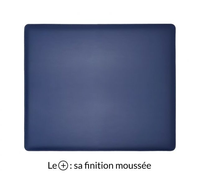 Lavoisier Maroquinier - Sous-main mini en cuir bleu cobalt "Premium" - 38x32 cm