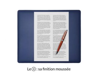 LAVOISIER Maroquinier - Sous-main mini en cuir bleu cobalt “Premium” – 38×32 cm