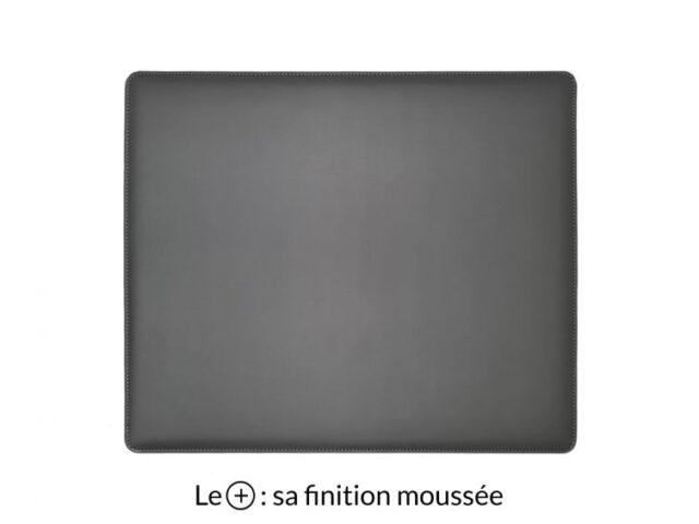 Lavoisier Maroquinier - Sous-main mini en cuir gris fer "Premium" - 38x32 cm