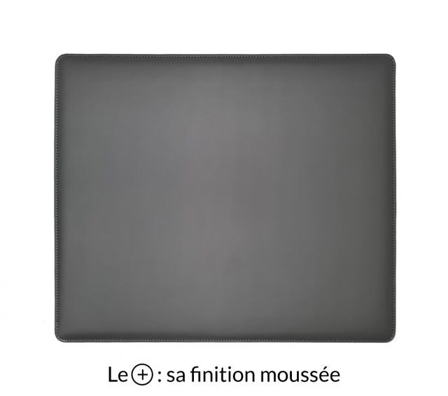 Lavoisier Maroquinier - Sous-main mini en cuir gris fer "Premium" - 38x32 cm