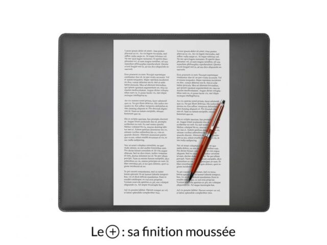 LAVOISIER Maroquinier - Sous-main mini en cuir gris fer “Premium” – 38×32 cm