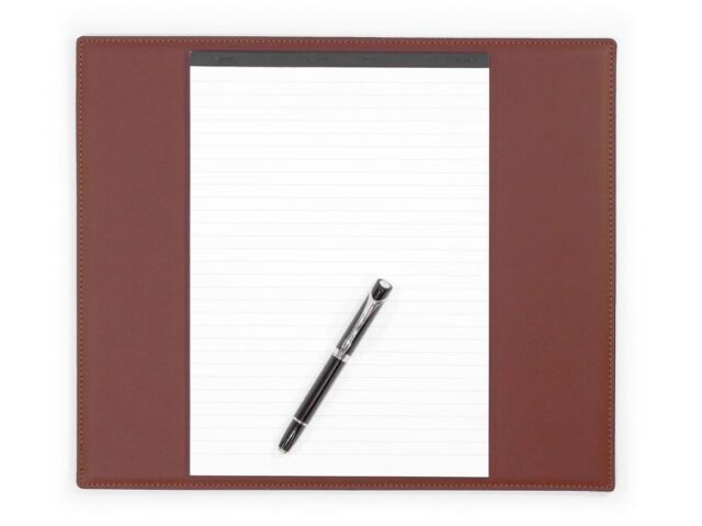 Lavoisier Maroquinier - Sous-main mini en cuir marron "Premium" - 38x32 cm