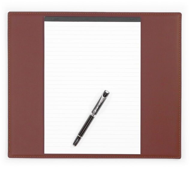 Lavoisier Maroquinier - Sous-main mini en cuir marron "Premium" - 38x32 cm