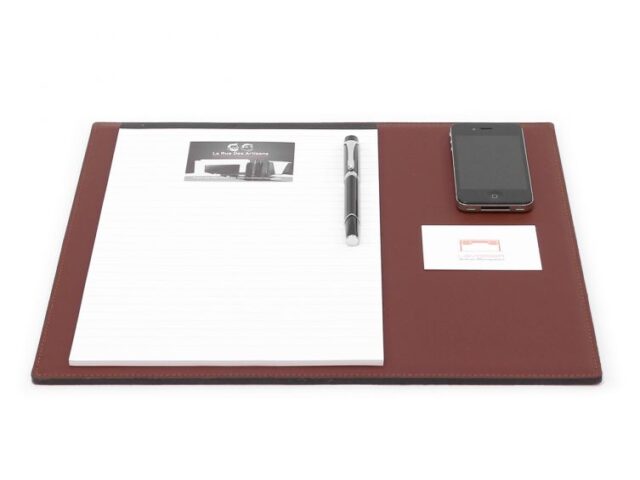 Lavoisier Maroquinier - Sous-main mini en cuir marron "Premium" - 38x32 cm