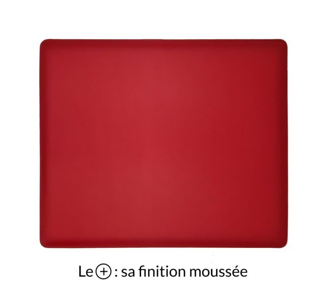 Lavoisier Maroquinier - Sous-main mini en cuir rouge coquelicot "Premium" - 38x32 cm