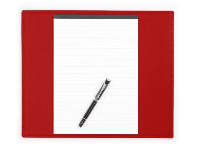 Lavoisier Maroquinier - Sous-main mini en cuir rouge coquelicot "Premium" - 38x32 cm