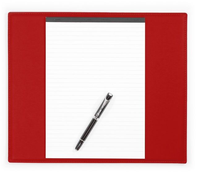 Lavoisier Maroquinier - Sous-main mini en cuir rouge coquelicot "Premium" - 38x32 cm