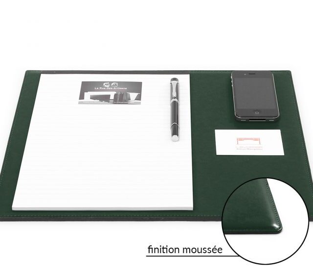 Lavoisier Maroquinier - Sous-main mini en cuir vert anglais "Premium" - 38x32 cm