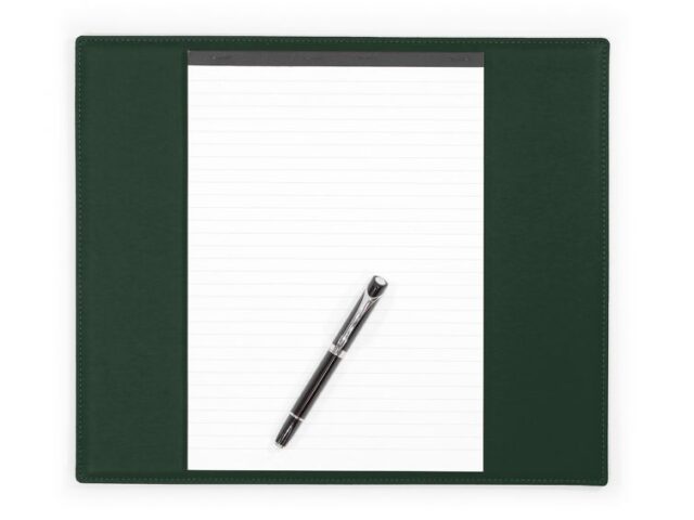 Lavoisier Maroquinier - Sous-main mini en cuir vert anglais "Premium" - 38x32 cm