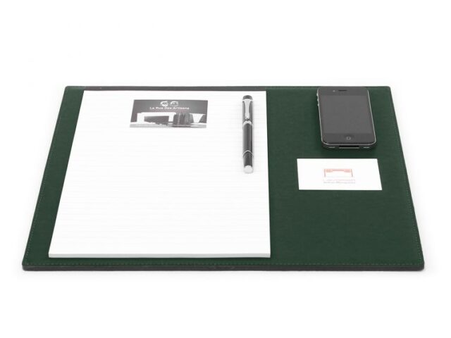 Lavoisier Maroquinier - Sous-main mini en cuir vert anglais "Premium" - 38x32 cm