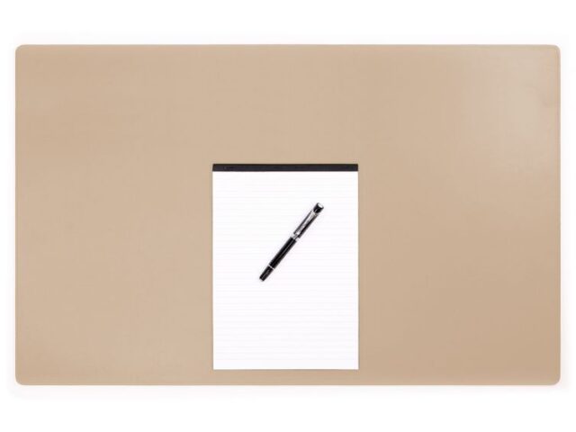 Lavoisier Maroquinier - Sous-main XL en cuir beige café latte - 80x50 cm