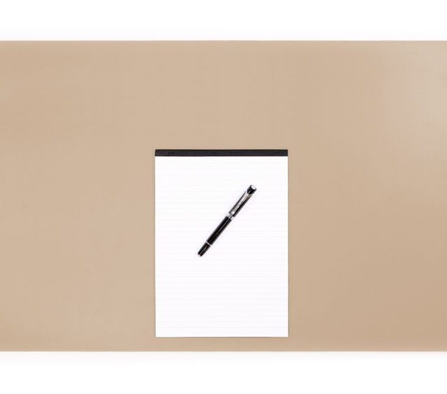 Lavoisier Maroquinier - Sous-main XL en cuir beige café latte - 80x50 cm