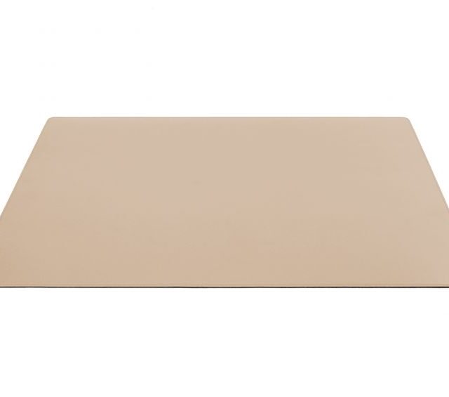 Lavoisier Maroquinier - Sous-main XL en cuir beige café latte - 80x50 cm