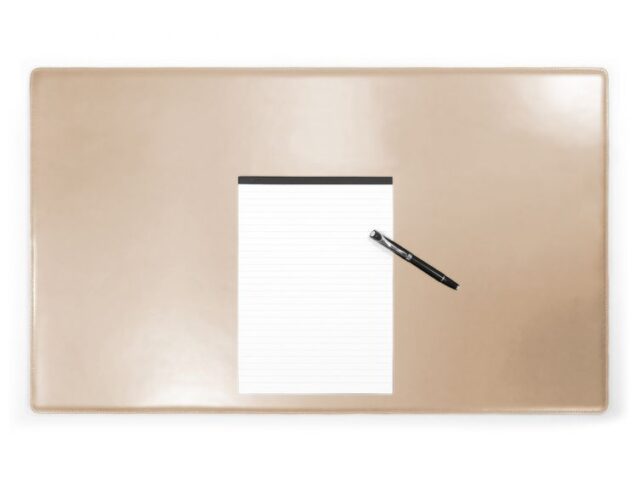 Lavoisier Maroquinier - Sous-main XL en cuir beige café latte "Premium" - 80x50 cm