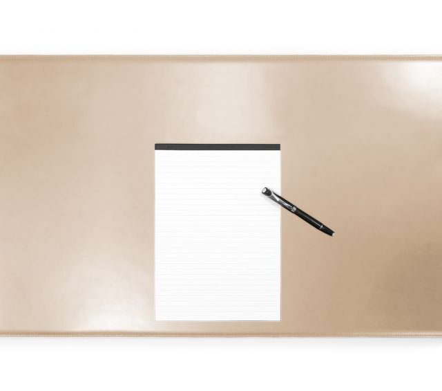 Lavoisier Maroquinier - Sous-main XL en cuir beige café latte "Premium" - 80x50 cm