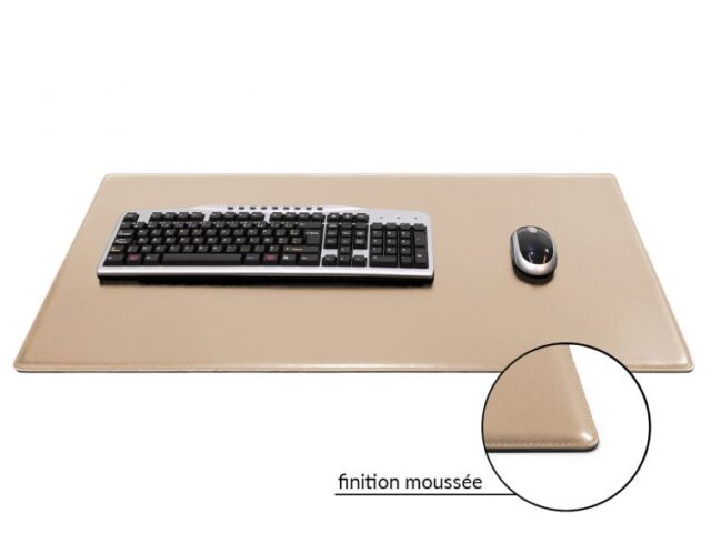 Lavoisier Maroquinier - Sous-main XL en cuir beige café latte "Premium" - 80x50 cm