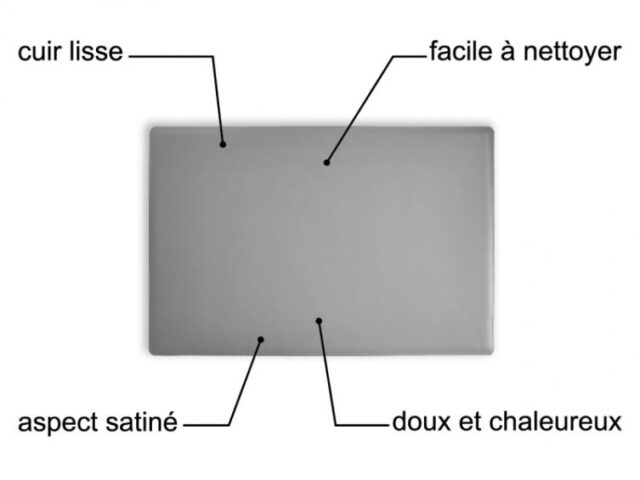 Lavoisier Maroquinier - Sous-main XL en cuir beige café latte "Premium" - 80x50 cm