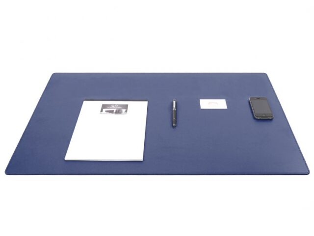 Lavoisier Maroquinier - Sous-main XL en cuir bleu cobalt - 80x50 cm