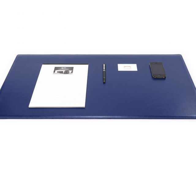 Lavoisier Maroquinier - Sous-main XL en cuir bleu cobalt "Premium" - 80x50 cm