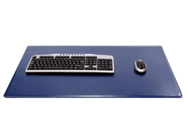 Lavoisier Maroquinier - Sous-main XL en cuir bleu cobalt "Premium" - 80x50 cm