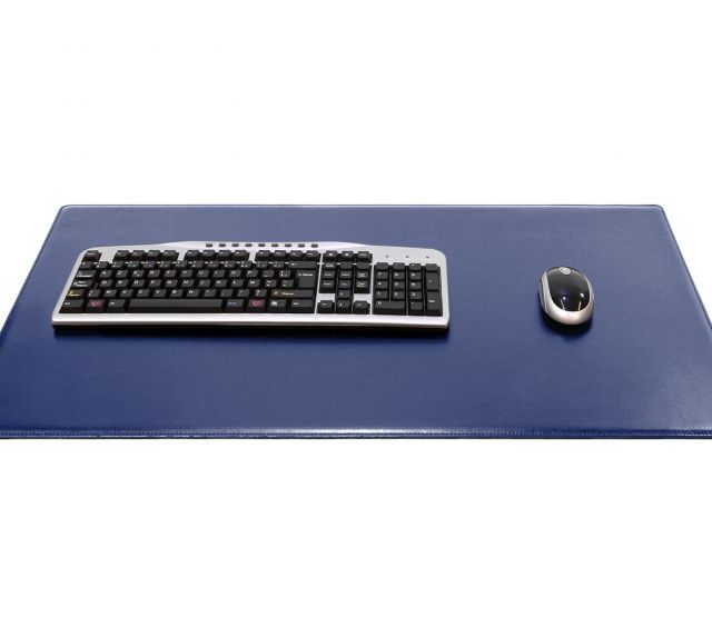 Lavoisier Maroquinier - Sous-main XL en cuir bleu cobalt "Premium" - 80x50 cm