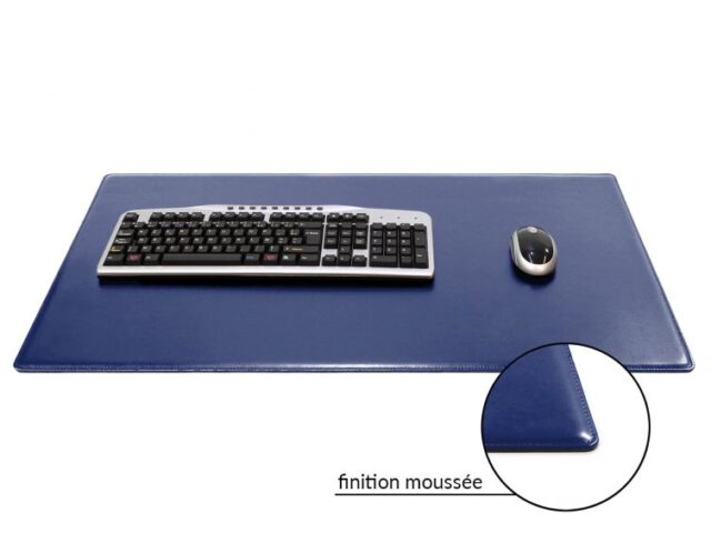 Lavoisier Maroquinier - Sous-main XL en cuir bleu cobalt "Premium" - 80x50 cm