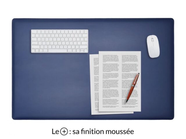 LAVOISIER Maroquinier - Sous-main XL en cuir bleu cobalt “Premium” – 80×50 cm