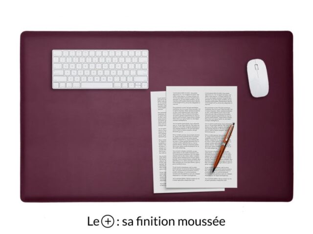 LAVOISIER Maroquinier - Sous-main XL en cuir bordeaux “Premium” – 80×50 cm