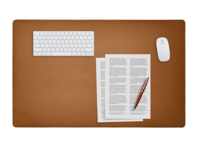 LAVOISIER Maroquinier - Sous-main XL en cuir gold – 80×50 cm