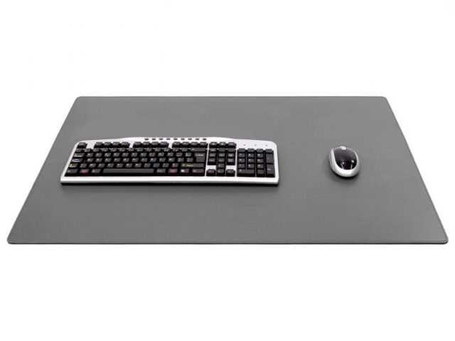 Lavoisier Maroquinier - Sous-main XL en cuir gris fer - 80x50 cm