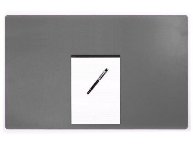 Lavoisier Maroquinier - Sous-main XL en cuir gris fer - 80x50 cm