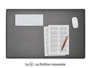 sous main xl en cuir gris fer premium 80x50 cm
