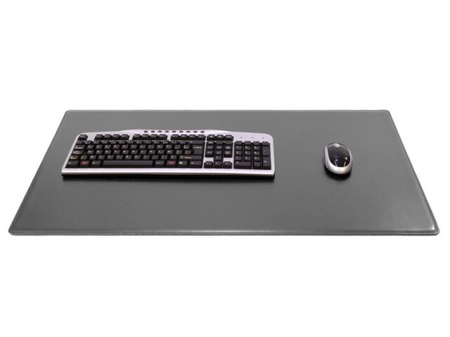 Lavoisier Maroquinier - Sous-main XL en cuir gris fer "Premium" - 80x50 cm