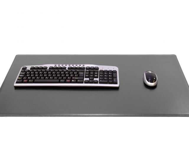 Lavoisier Maroquinier - Sous-main XL en cuir gris fer "Premium" - 80x50 cm