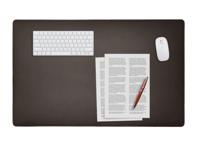 LAVOISIER Maroquinier - Sous-main XL en cuir marron foncé – 80×50 cm